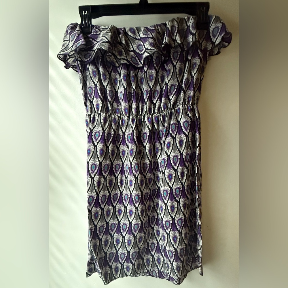 Amanda Uprichard Purple and Black Mini Dress